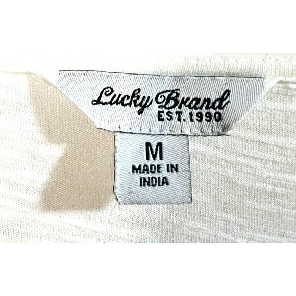 Lucky Brand Womens Medium Cream Lace & Popcorn Blouse - Picture 3 of 3